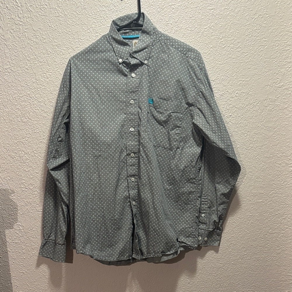 Cinch Gray Patterned Men's Shirt